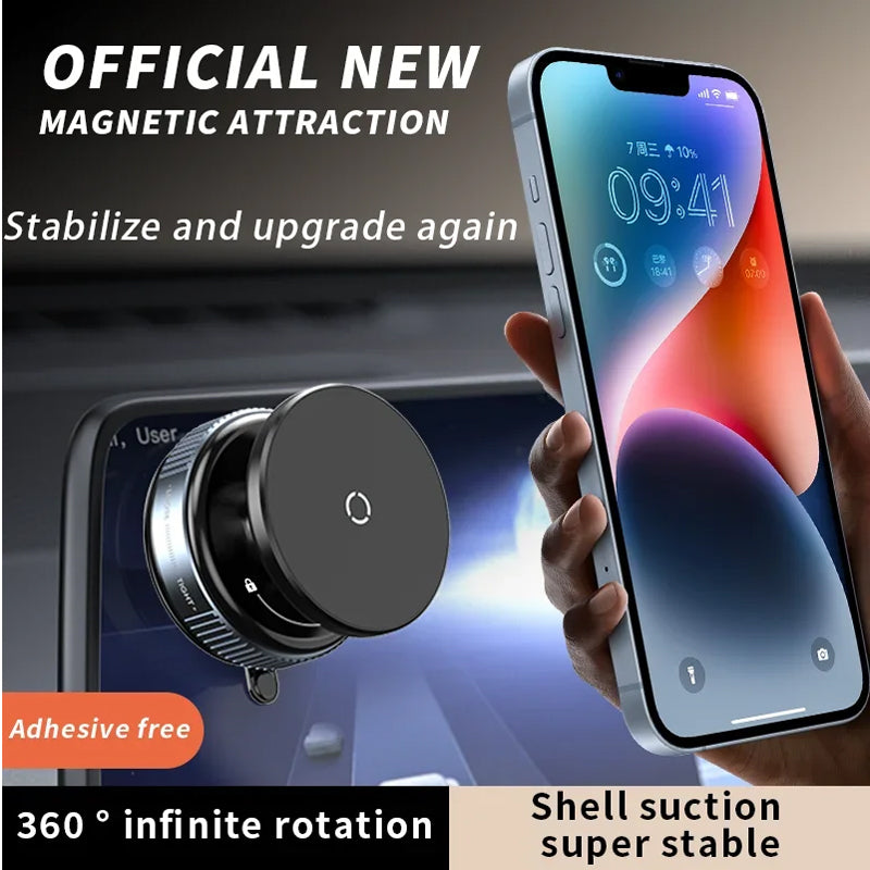 Magnetic Suction Car Phone Mount — 20X Magnet Hold, 360° Adjustable Holder for Dashboard & Windshield
