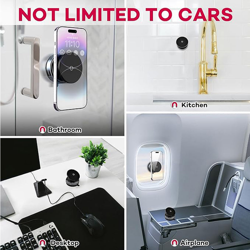 Magnetic Suction Car Phone Mount — 20X Magnet Hold, 360° Adjustable Holder for Dashboard & Windshield