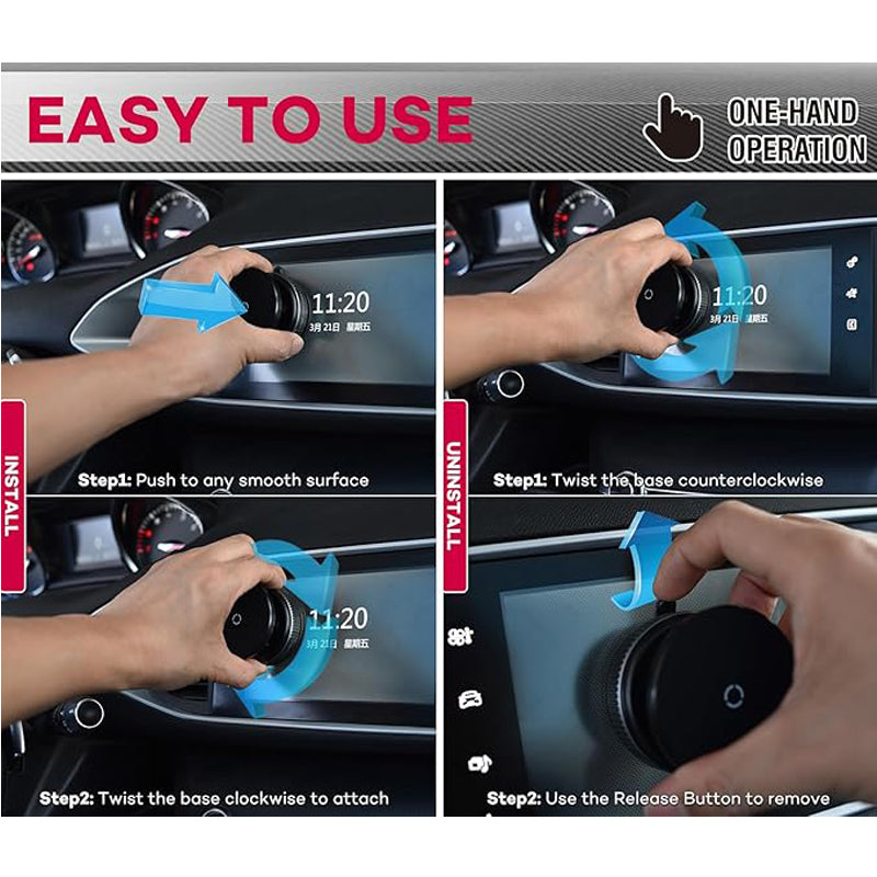 Magnetic Suction Car Phone Mount — 20X Magnet Hold, 360° Adjustable Holder for Dashboard & Windshield
