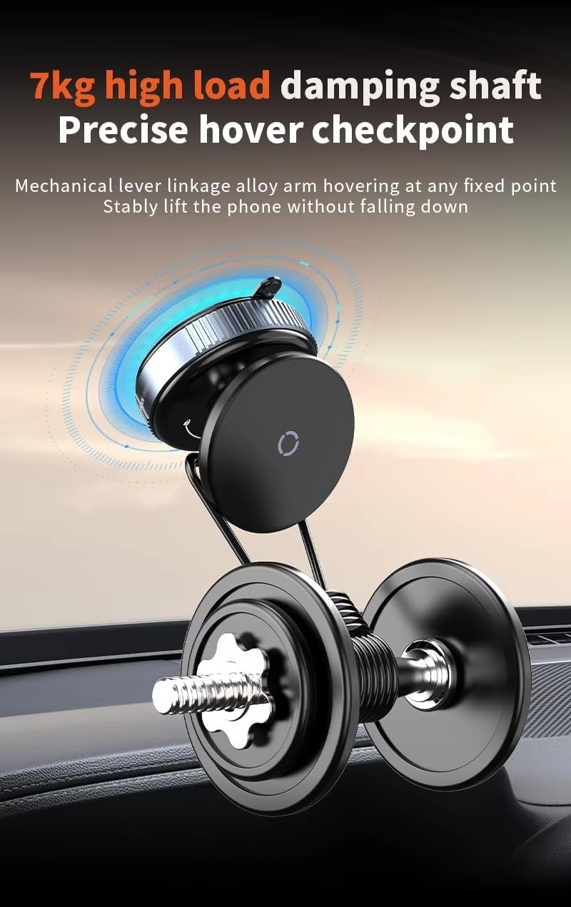Magnetic Suction Car Phone Mount — 20X Magnet Hold, 360° Adjustable Holder for Dashboard & Windshield